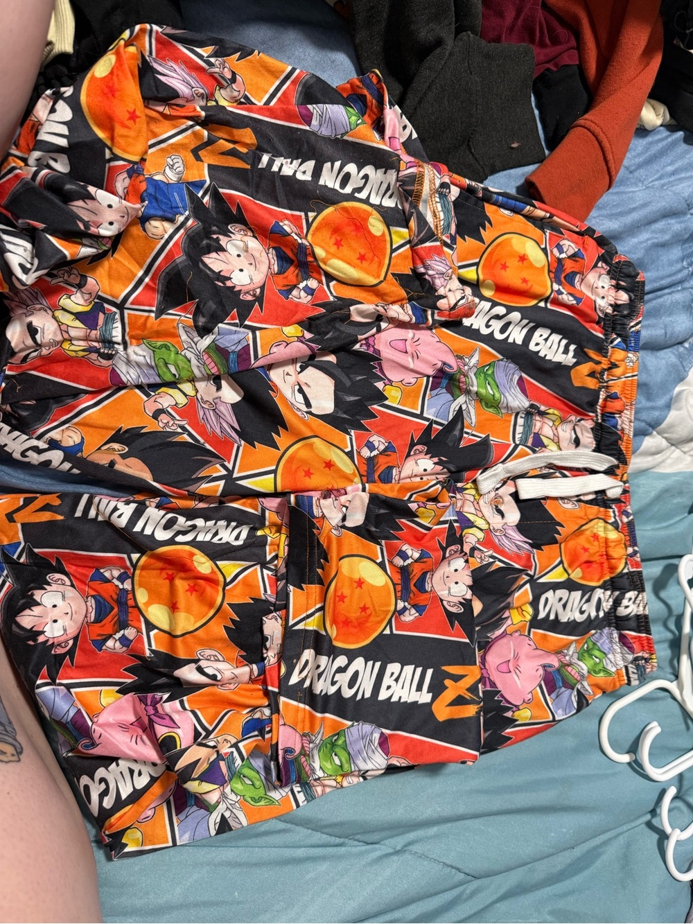 Dragon Ball Z Mens Orange Graphic Shorts - Licensed Anime Print